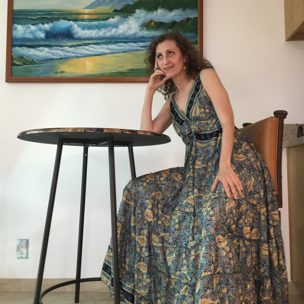 NEW imported dress from India one size fits all silk material - Picture 3 of 4